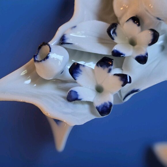 Vintage Nuovo Capodimonte Filli savastano Porcelain Bird Dish, Blue White - Picture 8 of 12